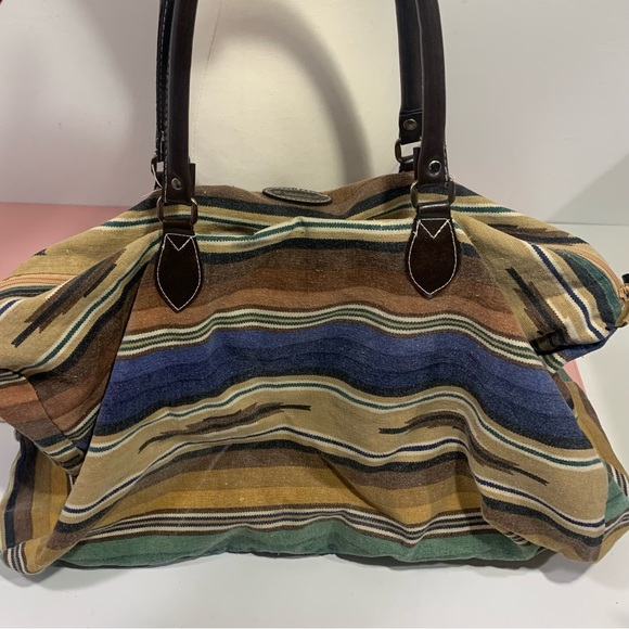 GITANO Vintage Aztec Style Print Duffle Bag / Carry-On Bag / Canvas Bag / BoHo - Picture 2 of 11
